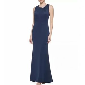 NWT Jessica Howard Long Navy Gown